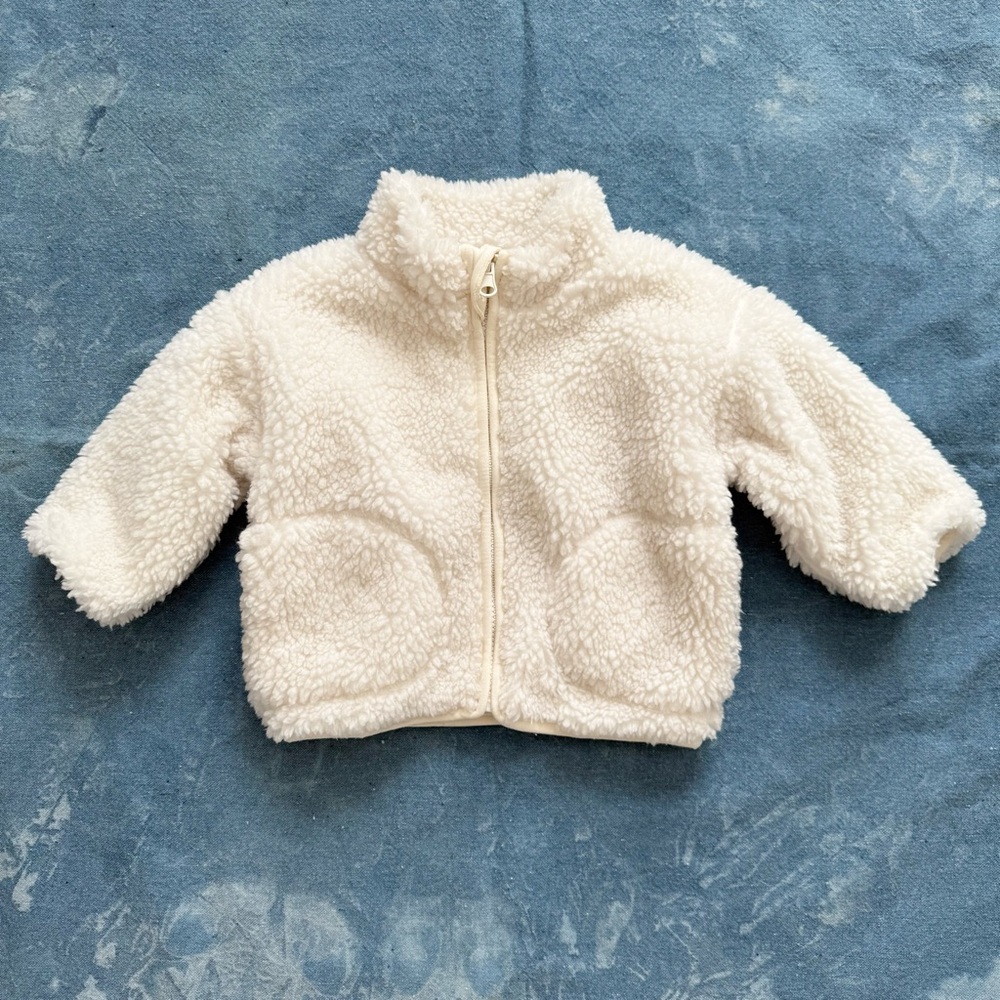 Kids Reversible Cozy White Sherpa Jacket